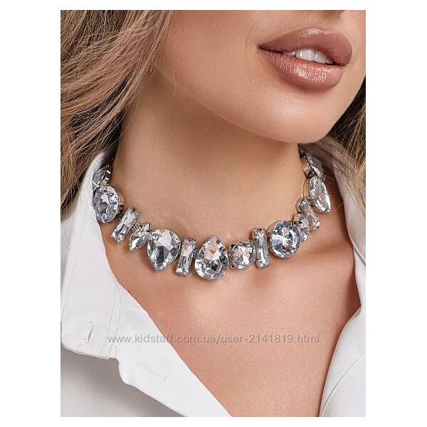Шикарное крупное колье с камнями, ожерелье, чокер колье стразы