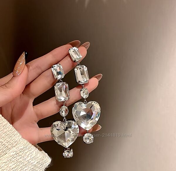 Крупные серьги камни кристаллы, массивные сережки кристаллы, крупные серьги