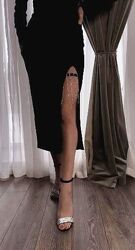 Цепочка на бедро стразы, гартер на ногу, украшение на ножку, бодичеййн