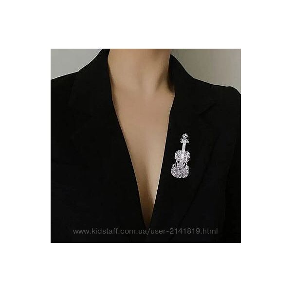 Брошь скрипка, брошь музыка, брошь музыканту, брошь гитара