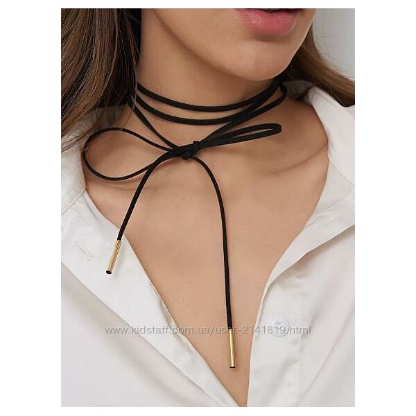 Стильный чокер шнурок, замшевый шнурок на шею, чокер шнурок замша