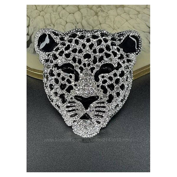Шикарная стильная брошь леопард, брошь голова леопарда, блестящая брошь