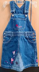 Дитячий джинсовий сарафан, плаття для дівчинки Barbie.