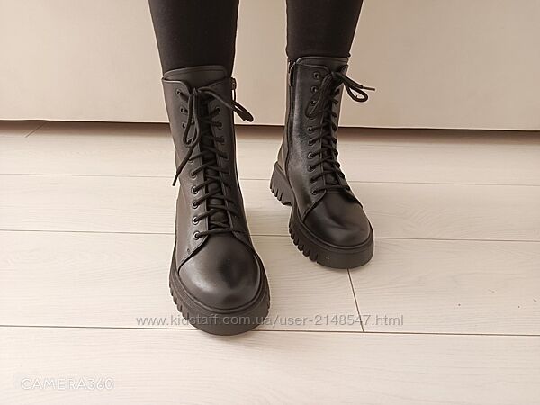 Стильні жіночі зимові шкіряні черевики