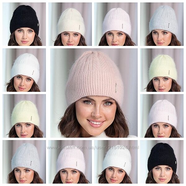 Шапка з ангори на флісовому підкладі