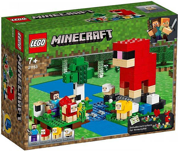 Конструктор Лего Майнкрафт Lego Minecraft Вовняна ферма 21153