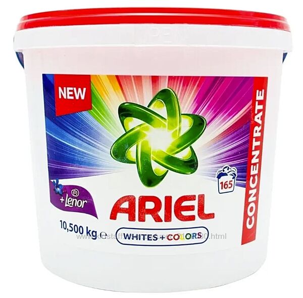 Пральний порошок Ariel Whites  Colors 10,5 кг на 165 прань. Відро
