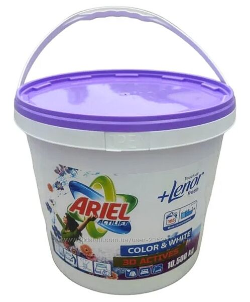 Пральний порошок  Ariel Actilift Color&WhiteLenor 3D Actives 10,5 кг Відро