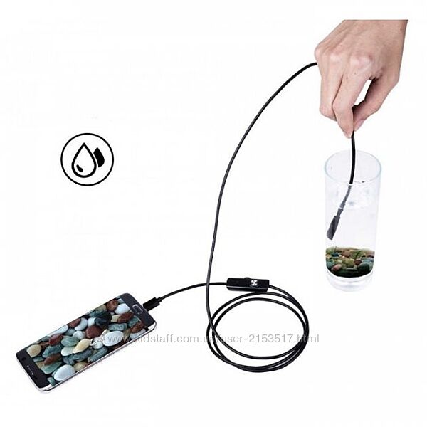 Камера ендоскоп з кабелем на 2 метри 7 мм USB micro USB з підсвічуванням