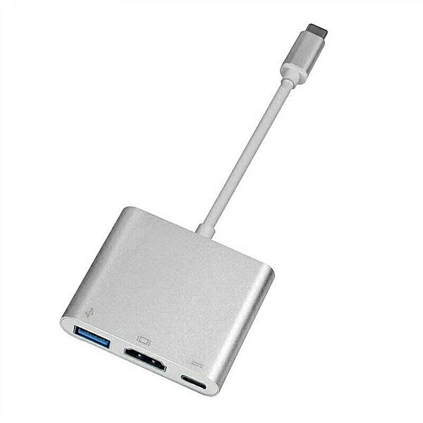 Кабель переходник USB Type-C to HDMI Adapter для Apple MacBook серебристый