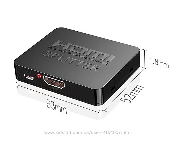 HDMI 1 на 2 порта сплиттер 2K 4K 1080P активный splitter 1x2 разветвитель H