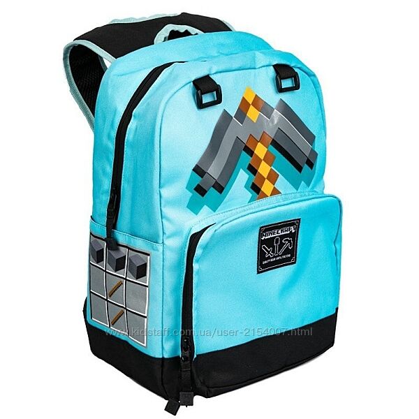 Рюкзак JINX Minecraft алмазная кирка синий