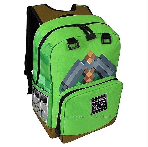 Рюкзак JINX Minecraft железная кирка зеленый
