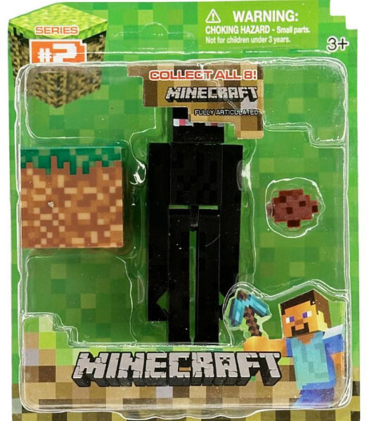 Фигурка Эндермен с блоком земли Minecraft