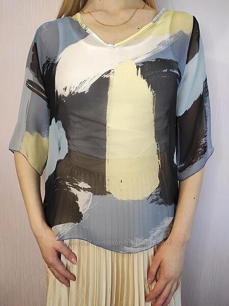 Jenny jazz шовкова блуза сорочка топ принт шовкова шовк Італія оригінал
