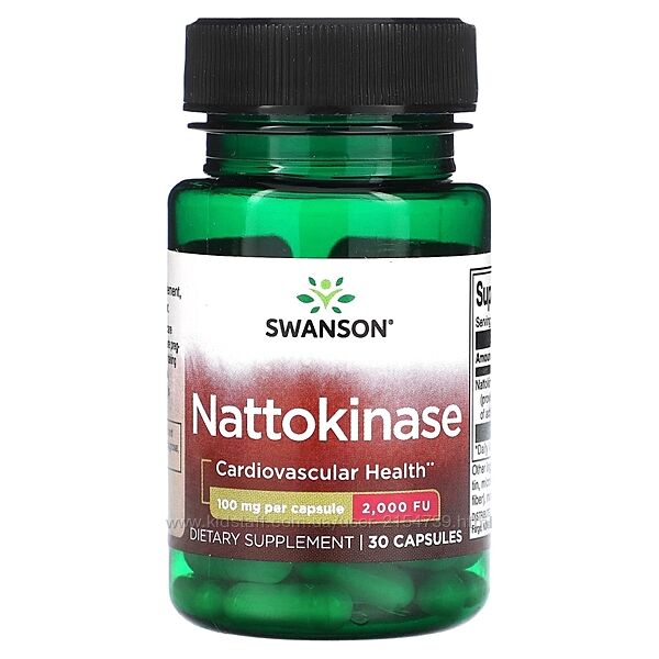 Наттокиназа Swanson Nattokinase 100 мг 2000 FU 30 капсул 