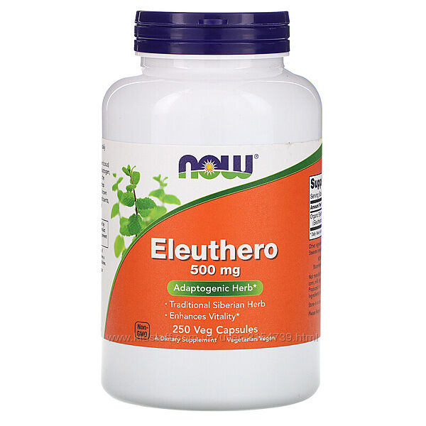 Корень элеутерококка женьшень Now Foods Eleuthero 500 mg 250 Caps
