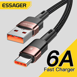 Кабель Супершвидкоі, Турбо Зарядки Еssager Usb-Type C, 6A/66W