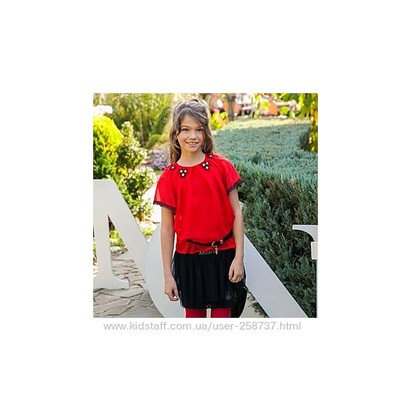 Шикарная красная блузка короткий рукав Моне р.134