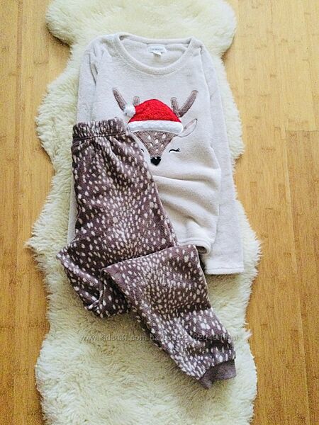 Primark Флісова пухнаста Піжама з Новорічним Оленем XS-S. зимовий Домашній