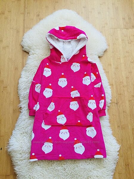 TU 3-4 роки 98-104 Супер - тепле велюрове Худі з Сантою нічна сорочка, хала