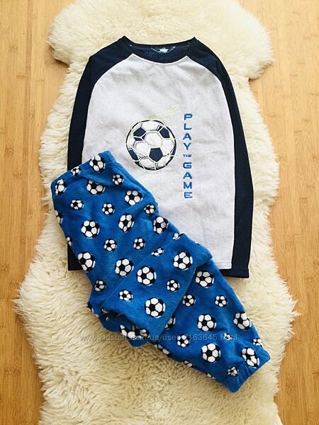 8-9 рок, Chill Out флісова піжама Футболіста. реглан та пухнасті блакитні ш