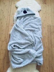 Dunelm Дитячий рушник Лінивець, для купання з капюшоном, м&acuteякий теплий і ку