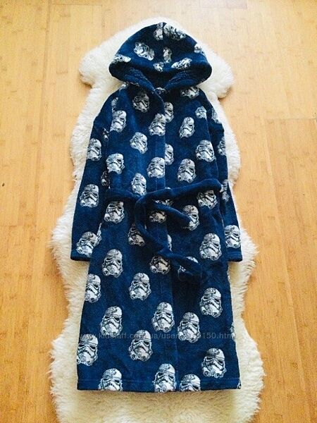 8-9 рок. 134 зріст Marks&Spencer махровий халат Star Wars банний, флісовий,