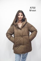 Зимова куртка в трендовому шоколадному кольорі