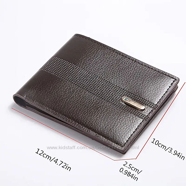 Мужской горизонтальный кошелек из эко-кожи