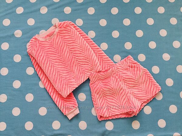 10-12 років, Matalan Брендовий флісовий комплект, кроп-топ і шорти Оверсайз