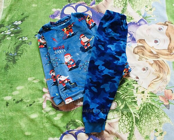 3-4р. 98-104 TU велюрова піжама з Сантою. тепла, мякенька, на манжетах Ст