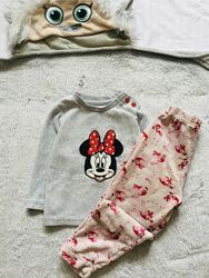 9-12 міс. 80 зріст Primark флісова піжама з Міні Маус . тепла, мякенька, н