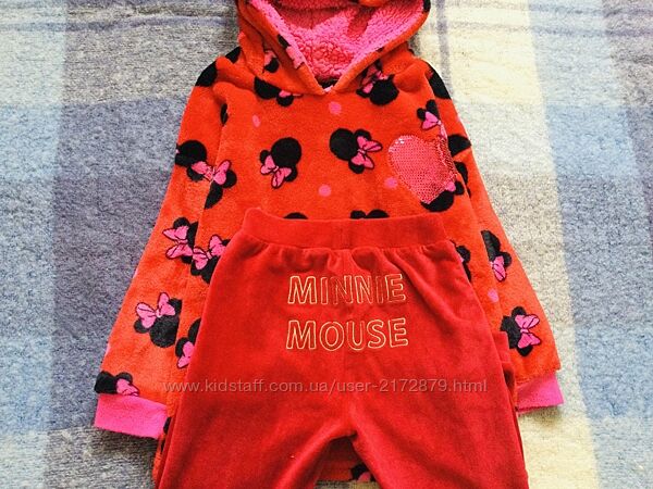 4-5 років, 104-110 зріст George флісова пухнаста піжама худі з Міні Маус і 