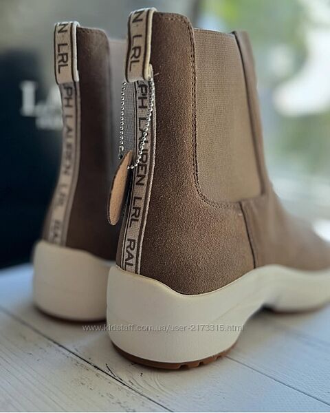 Шкіряні ботінки з лого чобітки lauren ralph lauren massimo dutti z