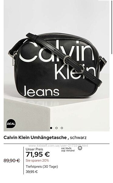 Жіноча сумка кроссбоді через плечі оригінал calvin klein