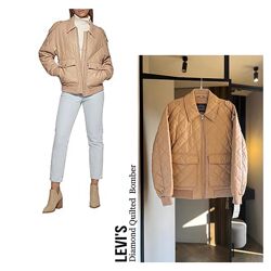 Жіноча демісезонна  стьогана куртка-бомбер levis оригінал massimo
