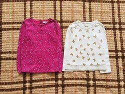 3-4 рок. , Zara. реглан. Лонгслів. Biocotton 100. Золоті Метелики. Яскраві 