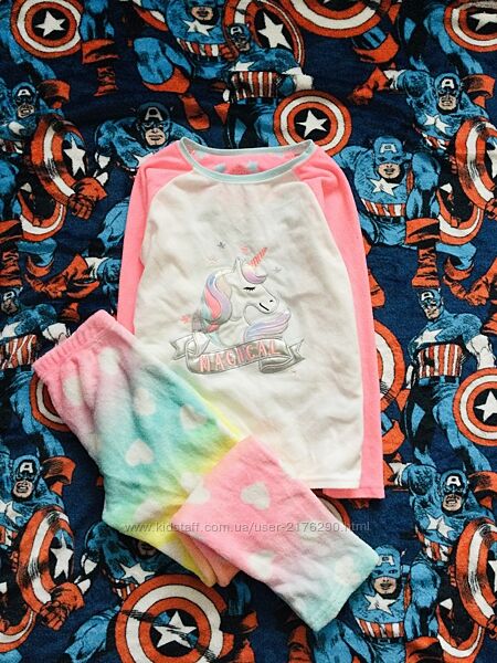 7-8 р. , Primark флісова піжама з Однорогом. тепла, мякенька. Стан нової д