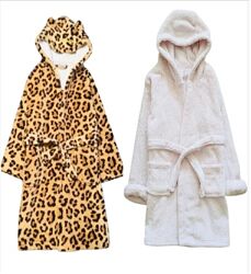 Matalan флісовий, махровий халат. 6-7 . ніжно-рожевий і анімалістичний банн