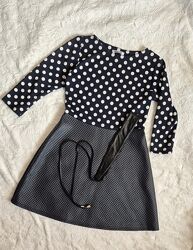 Сукня міні зі спідницею з екошкіри