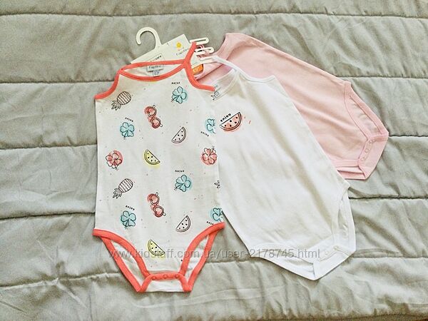 24-30 міс. , 92 зріст OVS. Італія. натуральний Боді, майка, сліп з яскравим 