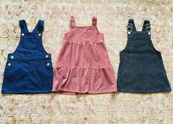 3-5 рок. 98-110 зріст H&M. Denim. George. теплі сарафанчики. мікровельвет і