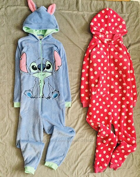 11-12 р, Next. Disney. флісовий пухнастий кігурумі Стіч і в горох. Супер -