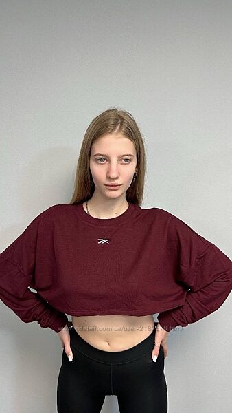 Жіночий бордовий кроп світшот Reebok, S