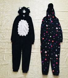 12-13 рок. Marks&Spencer Флісовий пухнастий кігурумі, піжама Кішка з вушкам