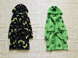 6-7 рок. , Плейстейшн та Майнкрафт флісовий, махровий, пухнастий халат. Тепл