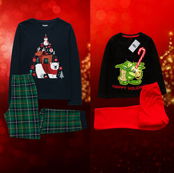 110-116 зріст Lupilu Новорічна Піжама з Ялинкою і Star War натуральна Піжам