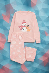 110-116 зріст Lupilu Новорічна Піжама зі Сніговиком натуральна. 100 cotto
