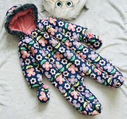 9-12 міс  Зимовий комбінезон Marks&Spencer всередині повністю на флісі.  За